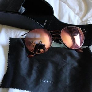 Prada sunglasses pink red rose gold